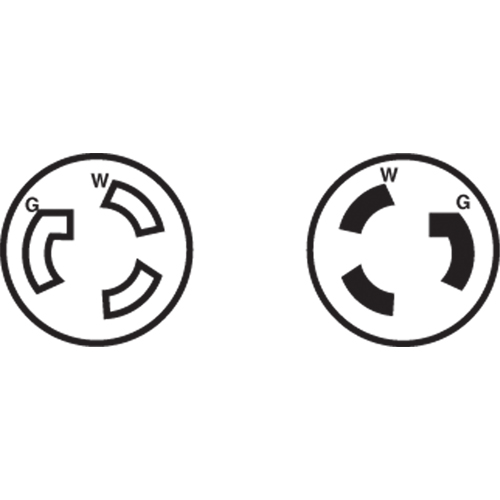 2-Pole 3-Wire Grounding Locking Plug, Nylon, 15 Amps, 250 V, L6-15P Equipment World