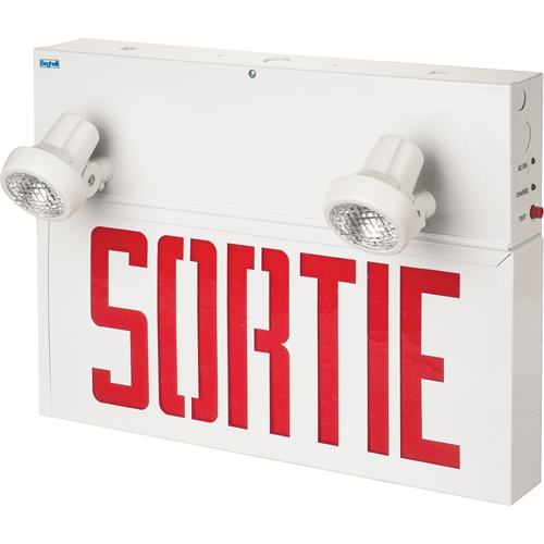 Stella Combination Signs - Sortie, LED, Hardwired, 17-1/2" L x 12-1/2" W, French Equipment World