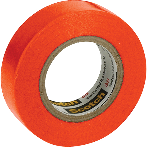 Scotch&reg; 35 Colour Coded Tape, 12.7 mm (1/2") x 20.1 m (66'), Orange, 7 mils Equipment World
