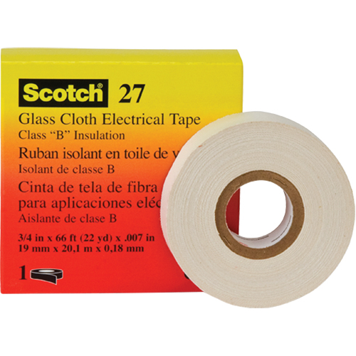 Scotch&reg; 27 Glass Cloth Electrical Tape, 19 mm (3/4") W x 20 m (66') L Equipment World
