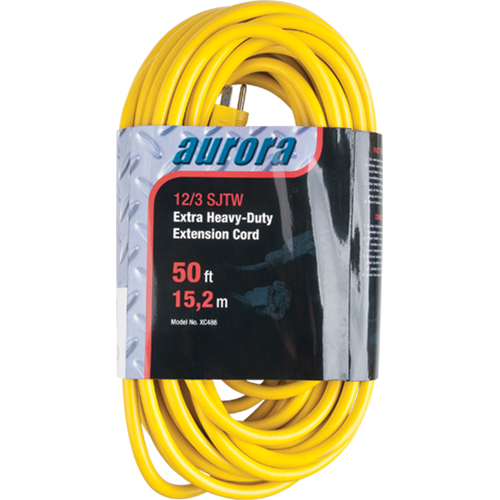 Vinyl Extension Cord, Outdoor, SJTW, 12/3 AWG, 15 A, 50' Equipment World