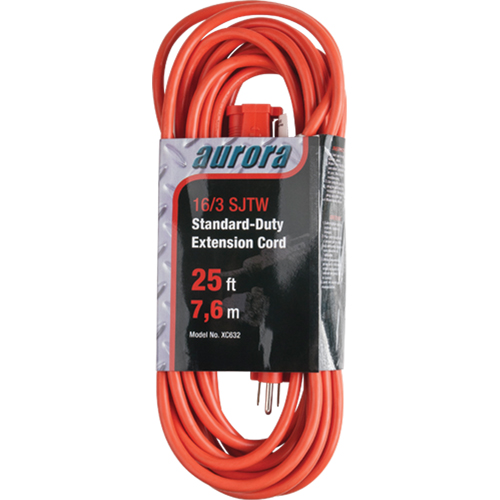 Extension Cord, Indoor/Outdoor, SJTW, 16/3 AWG, 13 A, 25' Equipment World