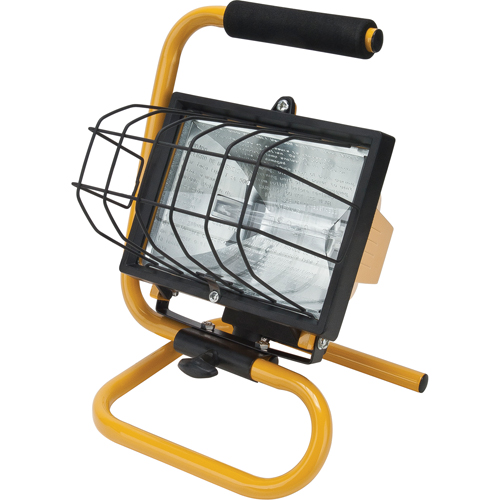 Portable Work Light, Halogen, 500 W, 8000 Lumens, Steel Housing Equipment World