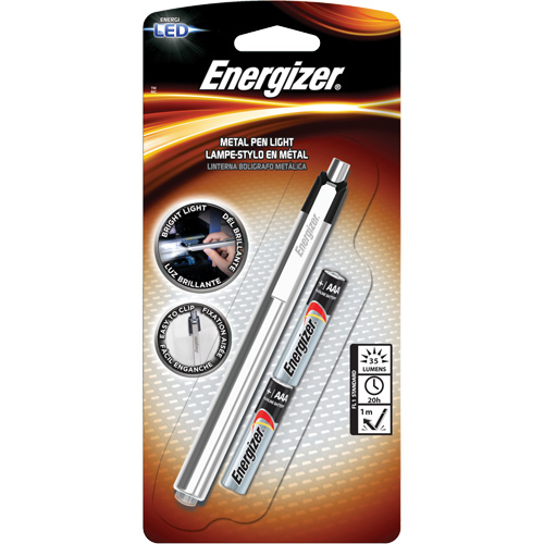Pen Light, LED, 35 Lumens, Aluminum Body, AAA Batteries, Included Equipment World