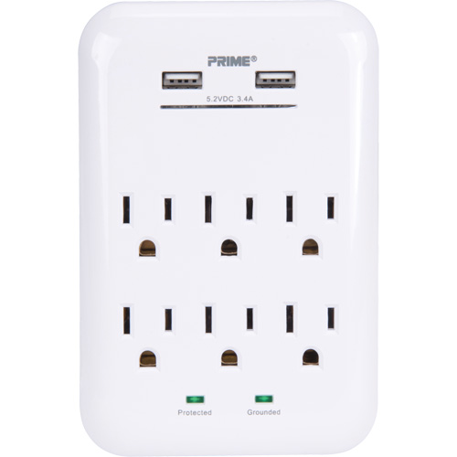 Prime&reg; USB Charger with Surge Protector Equipment World