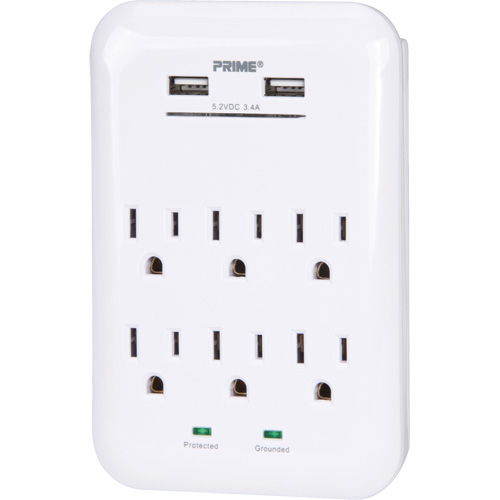 Prime&reg; USB Charger with Surge Protector Equipment World