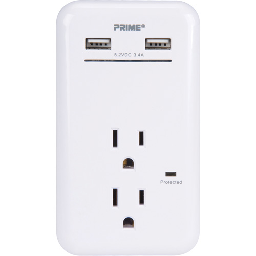 Prime&reg; USB Charger with Surge Protector Equipment World