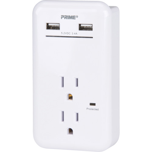 Prime&reg; USB Charger with Surge Protector Equipment World