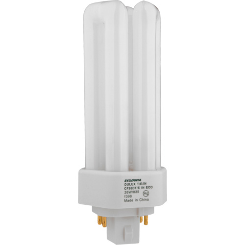 Lampe fluorescente compacte &agrave; tube triple Dulux D/E/IN Amalgam, T (T4), 26 W, 4100 K, Base G24Q-3, 16 000 h Equipment World