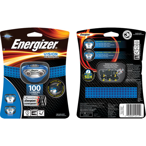 Vision Headlamp, LED, 100 Lumens, 10 Hrs. Run Time, AAA Batteries Equipment World