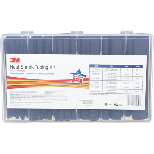 Heat Shrink Tubing, Thin Wall, 6", 1" (2.54cm) - 0.1875" (0.48cm) Equipment World