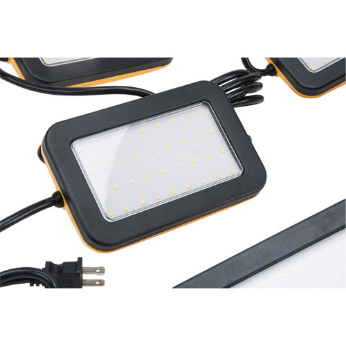 LED String Work Lights, 5 Lights, 50' L, Plastic Housing Equipment World