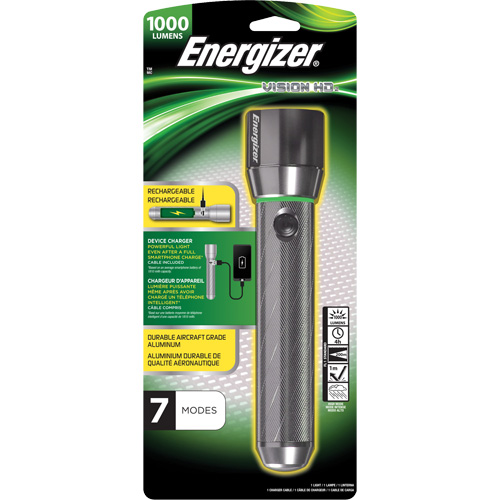 Vision HD Focus Flashlight, LED, 1000 Lumens, Rechargeable Batteries Equipment World