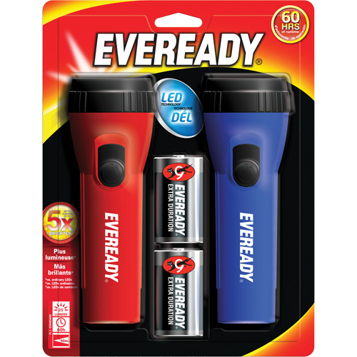 Eveready&reg; General Purpose Flashlight Kit, LED, 25 Lumens, D Batteries Equipment World