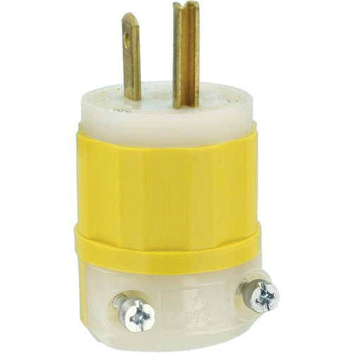 Industrial Grade Straight-Blade Plug, Impact Modified Nylon, 15 A, 125 V Equipment World