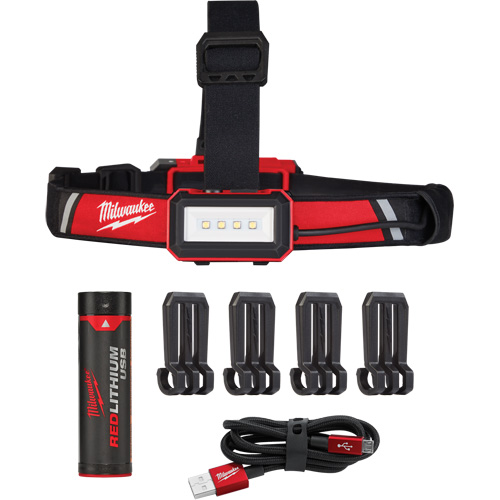 Low-Profile USB Headlamp, LED, 600 Lumens, 2 Hrs. Run Time, Rechargeable Batteries Equipment World