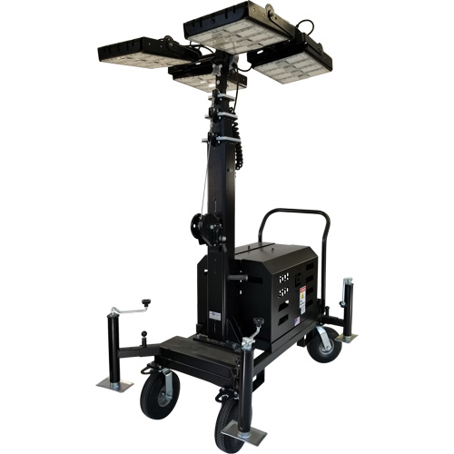 Beacon LED Four-Light Tower, Diesel/Electric, 800 Watts, 120000 Lumens, 17' High Equipment World