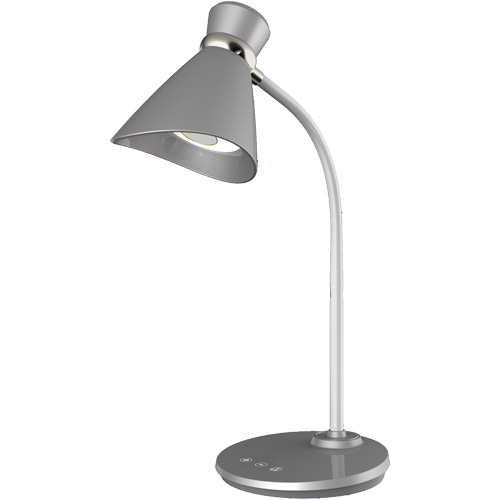 Desk Lamp, 6 W, LED, 16" Neck, Silver Equipment World