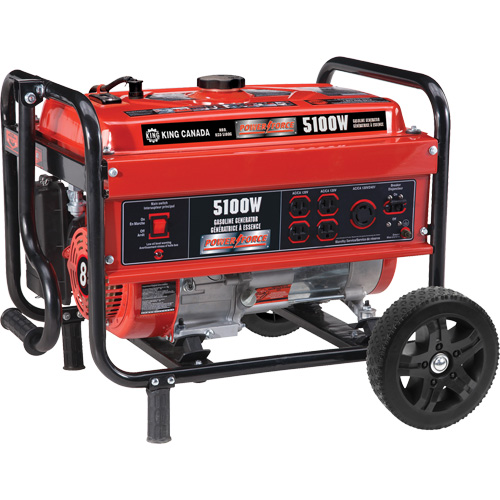 Generator with Wheel Kit, 5100 W Surge, 4000 W Rated, 120 V/240 V, 15 L Tank Equipment World