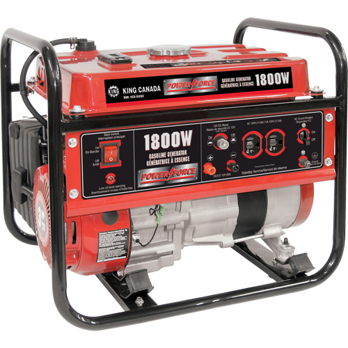 G&eacute;n&eacute;ratrice &agrave; lessence, 1800 W de surtension, 1400 W nominale, 120 V, R&eacute;servoir de 7 L Equipment World