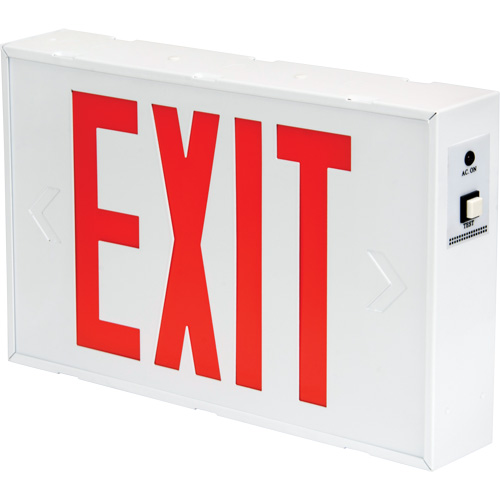 Exit Sign, LED, Battery Operated/Hardwired, 12-1/5" L x 7-1/2" W, English Equipment World