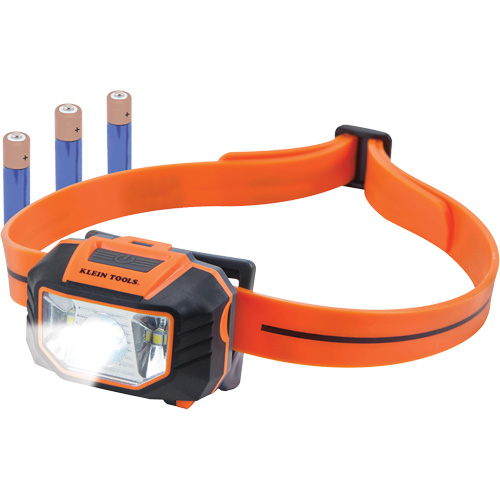 Headlamp with Silicone Hardhat Strap, LED, AAA Batteries, Plastic Equipment World