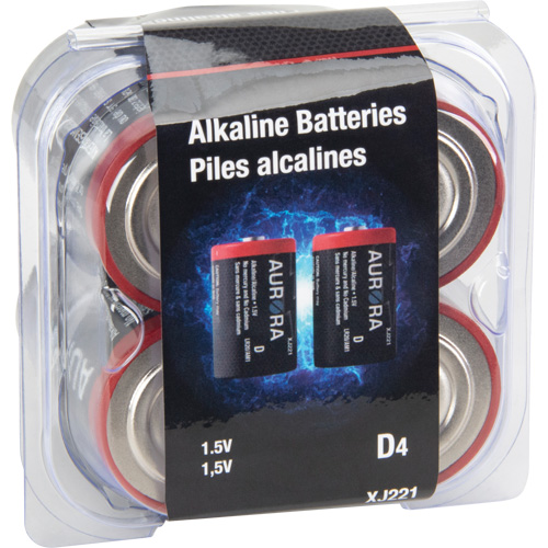 Industrial Alkaline Batteries, D, 1.5 V Equipment World