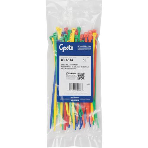 Nylon Cable Ties, 8" Long, 50 lbs. Tensile Strength Equipment World