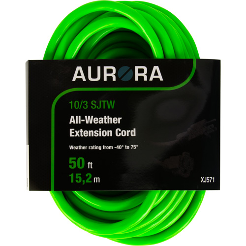 Industrial Extension Cord, All-Weather, SJTW, 10/3 AWG, 15 A, 50' Equipment World