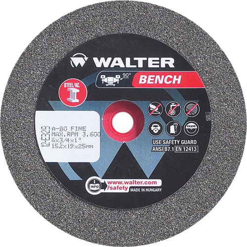 Bench Grinding Wheel, 6" x 3/4", 1" Arbor, 1 Equipment World