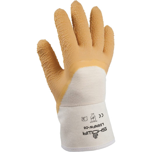 L66NFW General-Purpose Gloves, 8/Small, Rubber Latex Coating, Cotton Shell Equipment World