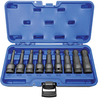 BNH-912 1/2" Drive SAE Ball Nose Hex Impact Socket Set, Hex, 1/2" Drive, 9 Pcs Equipment World