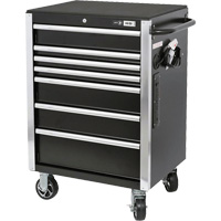 HDRC2807 HD Series Roller Cabinet, 7 Drawers, 27-4/5" W x 21-27/50" D x 40-31/100" H, Black Equipment World