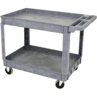 JPTC-3624 Heavy-Duty Polypropylene Shop Cart, 2 Tiers, 46" W x 25-1/2" D x 33-1/4" H, 500 lbs. Cap. Equipment World