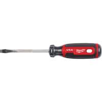 Slotted Screwdriver, 1/4" Tip, Round, 211 mm L, Cushion Grip Handle Equipment World