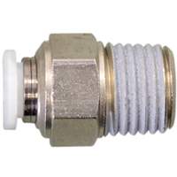 Straight Threaded Connector, 1/4", Brass, NPT Thread Equipment World