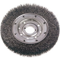 Crimped Wire Wheel Brushes - Narrow Face, 6" Dia., 0.014" Fill, 1-1/4" Arbor Equipment World