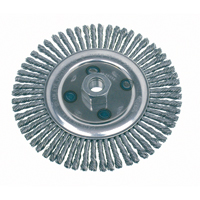 Knot Wire Wheel Brushes - Stringer Bead, 6-1/2" Dia., 0.02" Fill, 5/8"-11 Arbor, Steel Equipment World