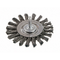 Knot Wire Wheel Brushes - Standard Twist Knot with 1/4" Shank, 3" Dia., 0.014" Fill, Steel Equipment World