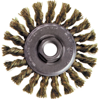 High Speed Small Grinder Knot Wire Wheel Brush, 5" Dia., 0.02" Fill, 5/8"-11 Arbor, Steel Equipment World