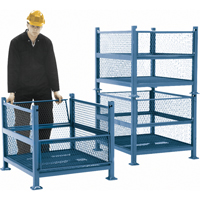 Open Mesh Containers, 2 Drop Gates, 2500 lbs. Capacity, 34.5" W x 40.5" D x 32.25" H Equipment World