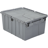 Flipak&reg; Polyethylene Plastic (PE) Distribution Containers, 11.8" x 9.8" x 7.7", Grey Equipment World