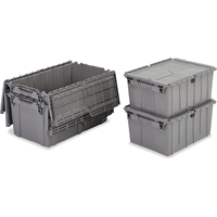 Flipak&reg; Polyethylene Plastic (PE) Distribution Containers, 11.8" x 9.8" x 7.7", Grey Equipment World