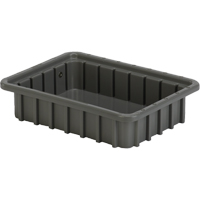 Divider Box&reg; Containers, Polyethylene, 10.8" W x 8.3" D x 2.5" H, Grey Equipment World