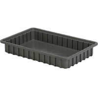 Divider Box&reg; Containers, Polyethylene, 16.5" W x 10.9" D x 2.5" H, Grey Equipment World