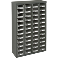 KPC-400 Parts Cabinet, Galvanized Steel, 48 Drawers, 22-3/5" x 8-7/10" x 36-9/10", Grey Equipment World