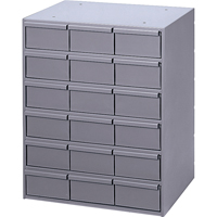 Industrial Drawer Cabinets, 18 Drawers, 17-1/4" W x 11-5/8" D x 21-1/4" H, Grey Equipment World