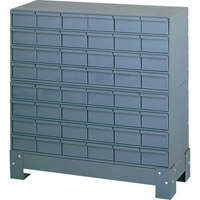 Industrial Drawer Cabinet With Base, 48 Drawers, 34-1/8" W x 12-1/4" D x 33-3/4" H, Grey Equipment World