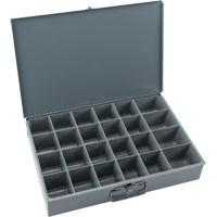 Compartment Scoop Boxes, Steel, 24 Slots, 18" W x 12" D x 3" H, Grey Equipment World