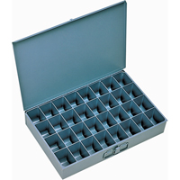 Compartment Scoop Boxes, Steel, 32 Slots, 18" W x 12" D x 3" H, Grey Equipment World